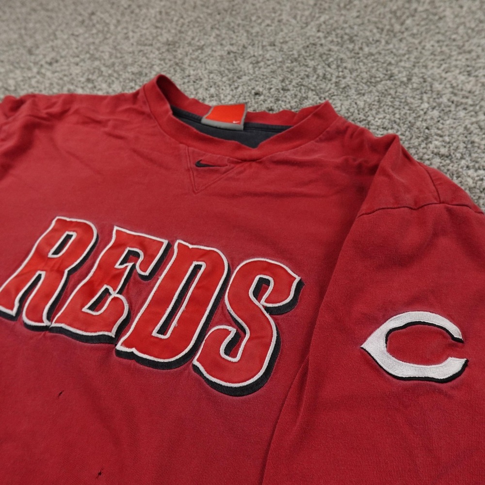 VTG Cincinnati Reds Shirt Mens Large Red Nike Center Swoosh MLB Baseball 90s Y2K
